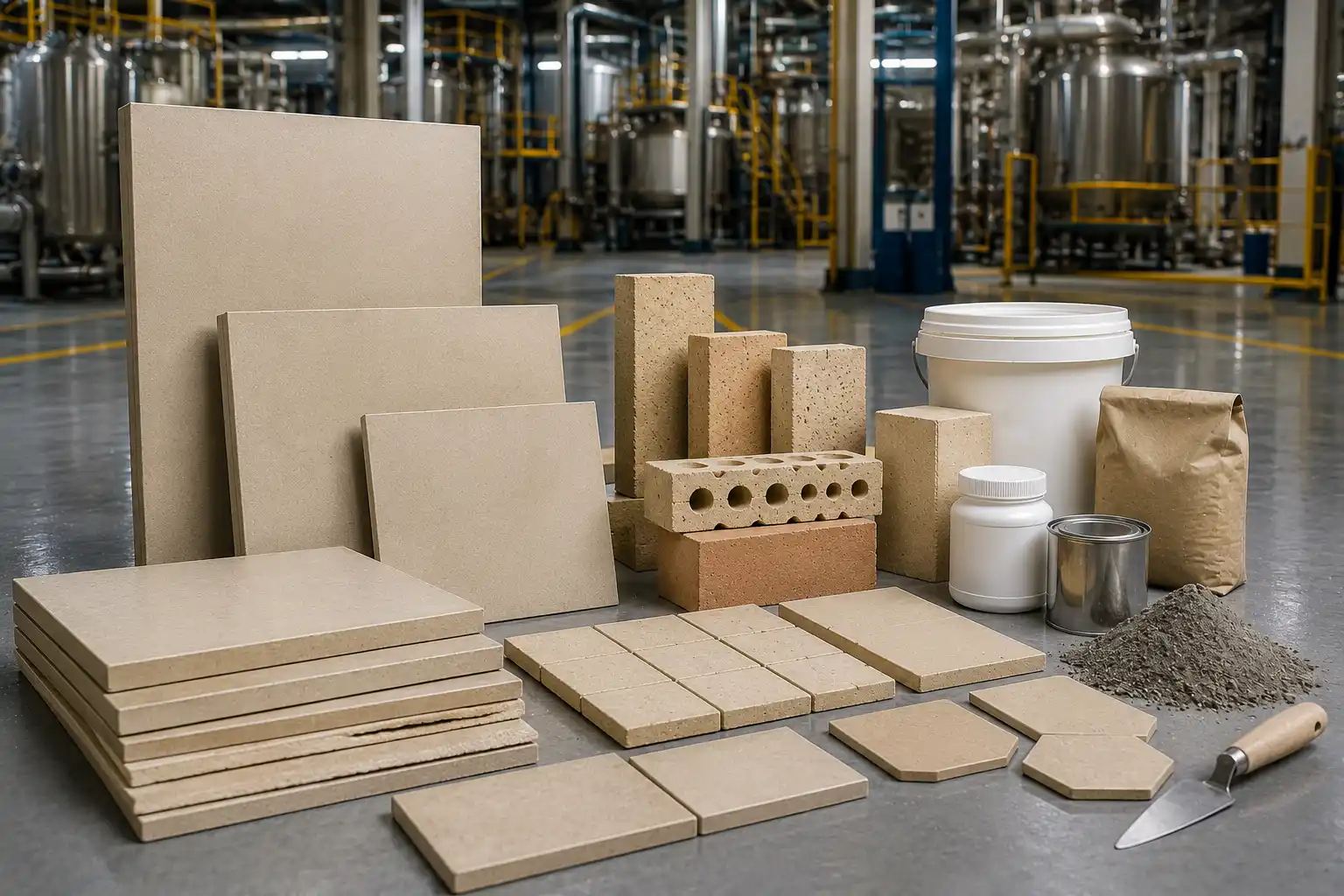 Industrial Materials Showcase in a Factory